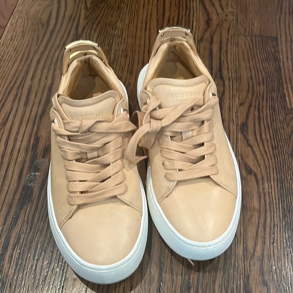 BUSCEMI beige leather sneakers almost new worn once size 35